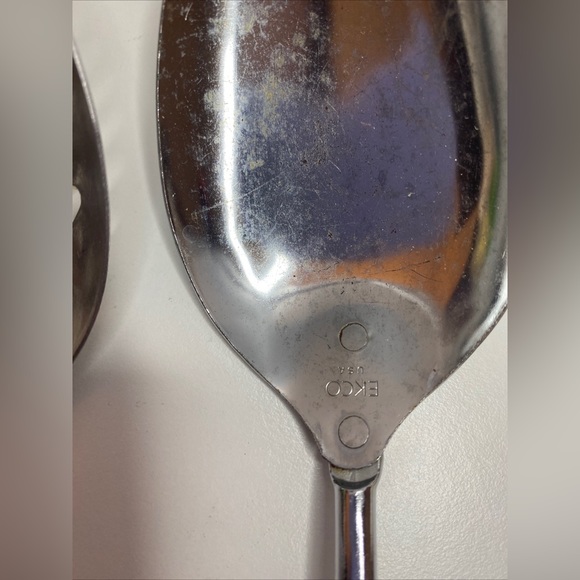 Vintage Ekco Knife 8” Blade Slicer And Two Servings Spoon - Picture 6 of 16